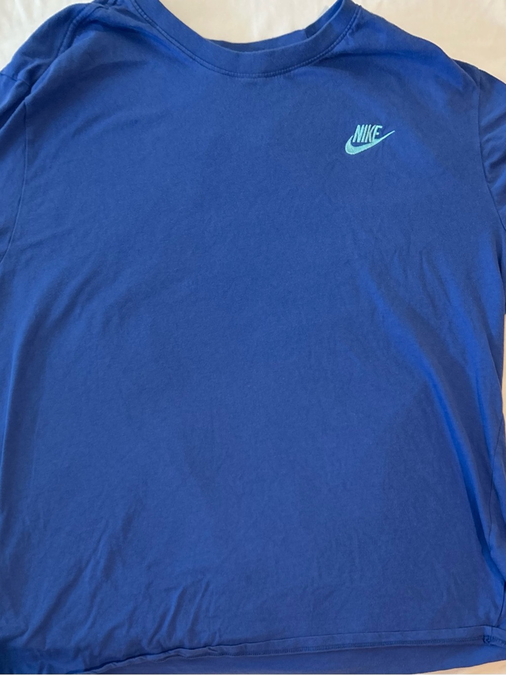 Nike Blue Tee with White Logo Print